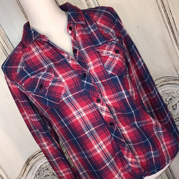 Rails Tencel/Rayon Blend Blue and Pink Plaid Long Sleeve Button Down Size S/P - Picture 2 of 16
